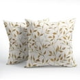 thumbnail image 2 of Tan Leaf Pillow Covers 18x18 Inch Set of 2 Neutral Leaves and Branch Outdoor Decorative Throw Pillows Rustic Farmhouse Pillowcases Cushion Covers for Couch Home Decor, 2 of 6