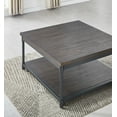 thumbnail image 2 of Steve Silver Prescott Metal Lift-Top Square Coffee Table, Smokey Oak and Black, 2 of 7