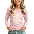 thumbnail image 2 of IFNWSV Girls Graphic Tees Long Sleeve Round Neck Print Pullover Top Casual Knit T Shirt for School Pink 9-10 Years, 2 of 5
