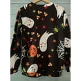 thumbnail image 4 of Women's Halloween Pumpkin Print Sweatshirt - Casual Long Sleeve Pullover for Comfortable and Stylish Look, 4 of 5