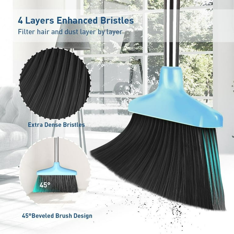 Long Handle Dustpan And Brush 2 Piece Sweeping Set Folding Cleaning  Accessories