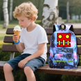 thumbnail image 4 of MVRLSH Clearance! Geometry Themed 3 Piece Backpack Set Large School Bag Lunch Tote And Pencil Case With Design Easy To Assemble Ideal For And Students, 4 of 5