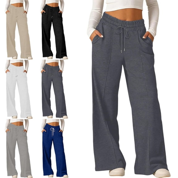 Crunowin Girls Sporty Pants, Lightweight Cotton Elastic Waist Pockets Stripe Spring Summer Everyday Wear Navy 6-7 T