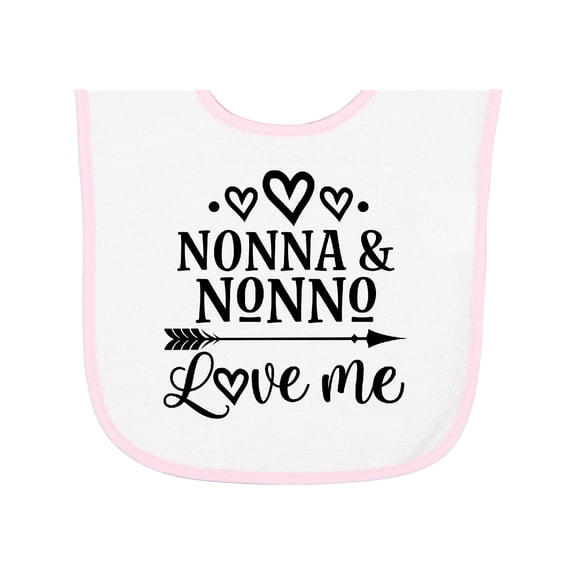 Inktastic Nonna and Nonno Love Me Baby Terry Cloth Bib