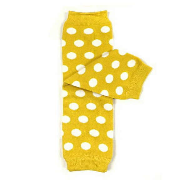 ALLYDREW Colorful Baby Leg Warmers, Dots Yellow and White