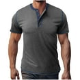 thumbnail image 2 of Aueoeo Men's Short Sleeve Shirt Lightweight Daily Work Button Top Vintage Casual Summer Shirt Soft Fashion Tees, 2 of 6
