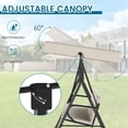 thumbnail image 5 of Melocadol 3 Seats Outdoor Porch Swing Glider, Patio Swing Chair with All Weather Covered Canopy and Rust Proof Heavy Duty Stand, for Garden, Lawn, or Backyard, Garden, Beige, 5 of 6