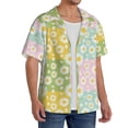 thumbnail image 3 of Salouo Daisies Flowers Pattern Cuban Collar Shirts for Men Button-Down Shirt Men's Short Sleeve Shirts Hawaiian Shirts Casual Shirts -Medium, 3 of 6