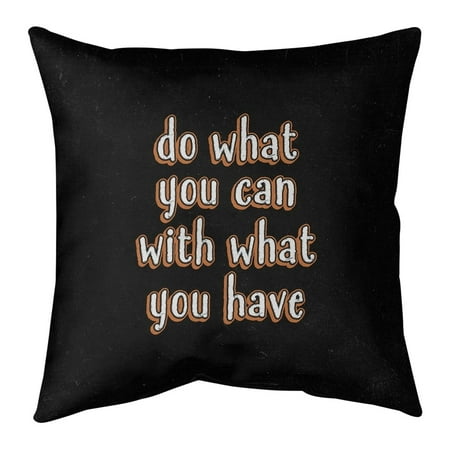 UPC: 0655172438504 | ArtVerse Quotes Do What You Can Quote Chalkboard Style Pillow-Faux Suede 20 x 20 Large