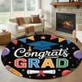 thumbnail image 2 of Round Rugs 5 Ft, Colorful Graduation Non Slip Area Rugs for Kitchen Bedroom Entryway, Funny Words Modern Art Washable Carpet Runner Rug Floor Mats for Bedroom Home Decor, 2 of 9