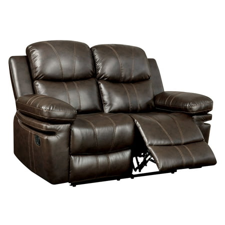 Tri Tone Leather Loveseat - Furniture Of America Listowel Brown Tone Bonded Leather Match Recliner Loveseat