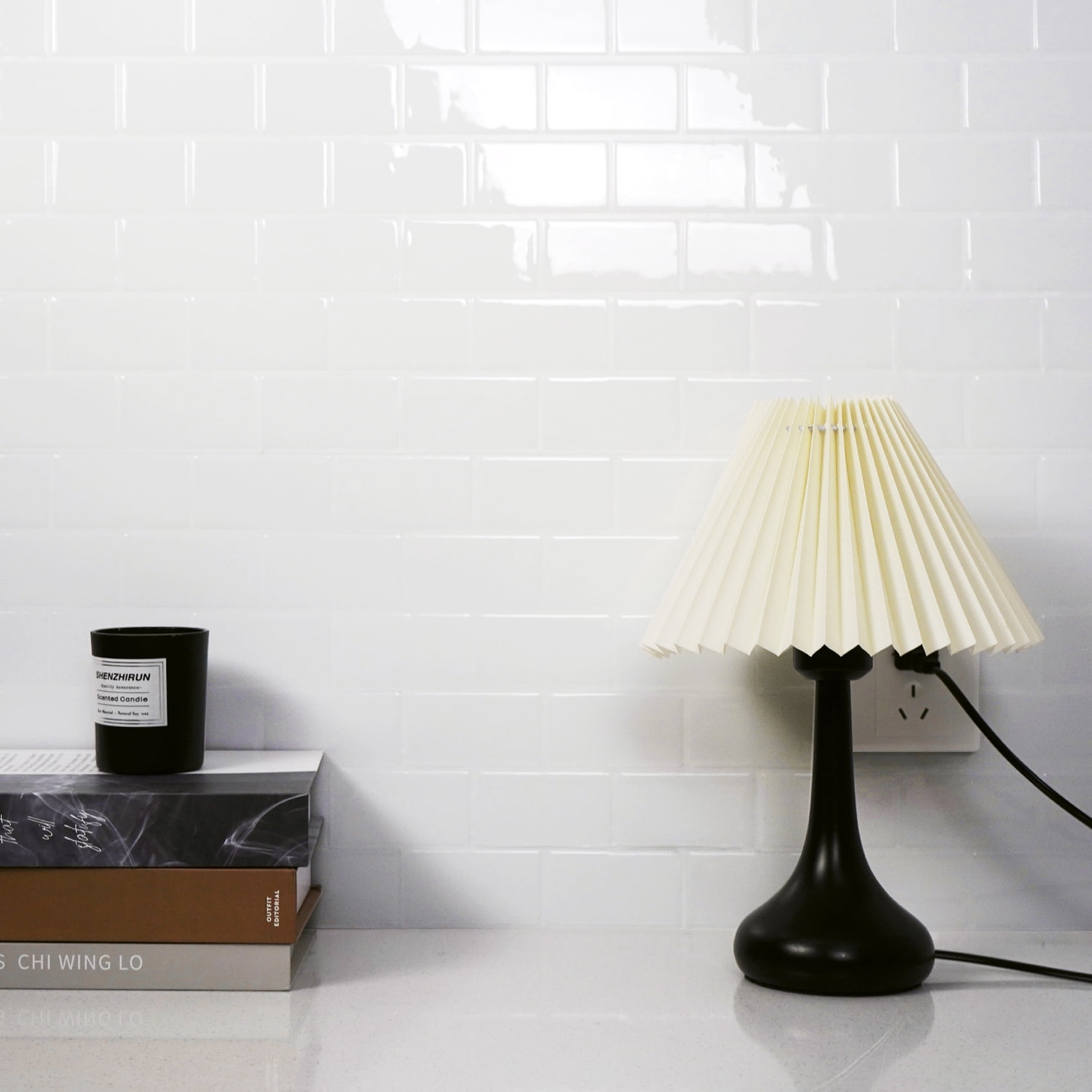 STICKGOO 10-Sheet Peel and Stick Subway Tile Backsplash, 12.6"x 12" White Vinyl 3D Wall Panels