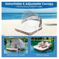 thumbnail image 3 of Pool Float with Canopy, Inflatable Floating Island 2 Person with UPF50+ Detachable Sunshade, 2 Cup Holders, Max Load 440 Lbs, 71" x 71" Heavy Duty Pool Lounger Floats Adult for Lake, Beach, 3 of 9