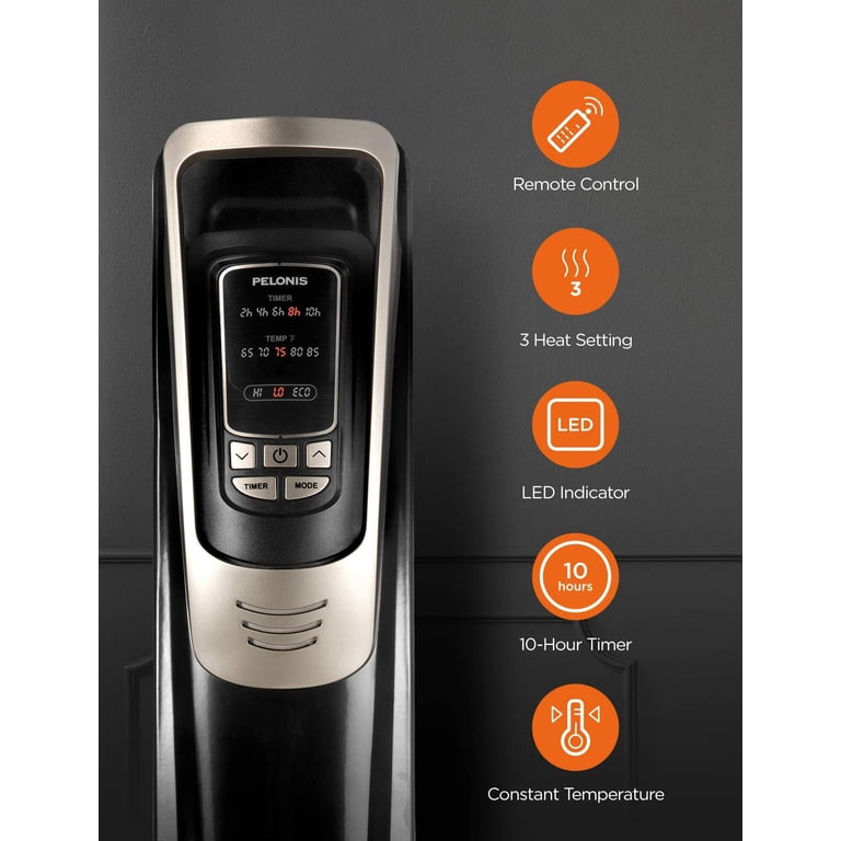 PELONIS Oil Filled Radiator Heater Luxurious Champagne Portable Space Heater  with Programmable Thermostat, 10H Timer, Remote Control, Tip  Overu0026Overheating Functions, Quiet Heater for Home Office - Walmart.com