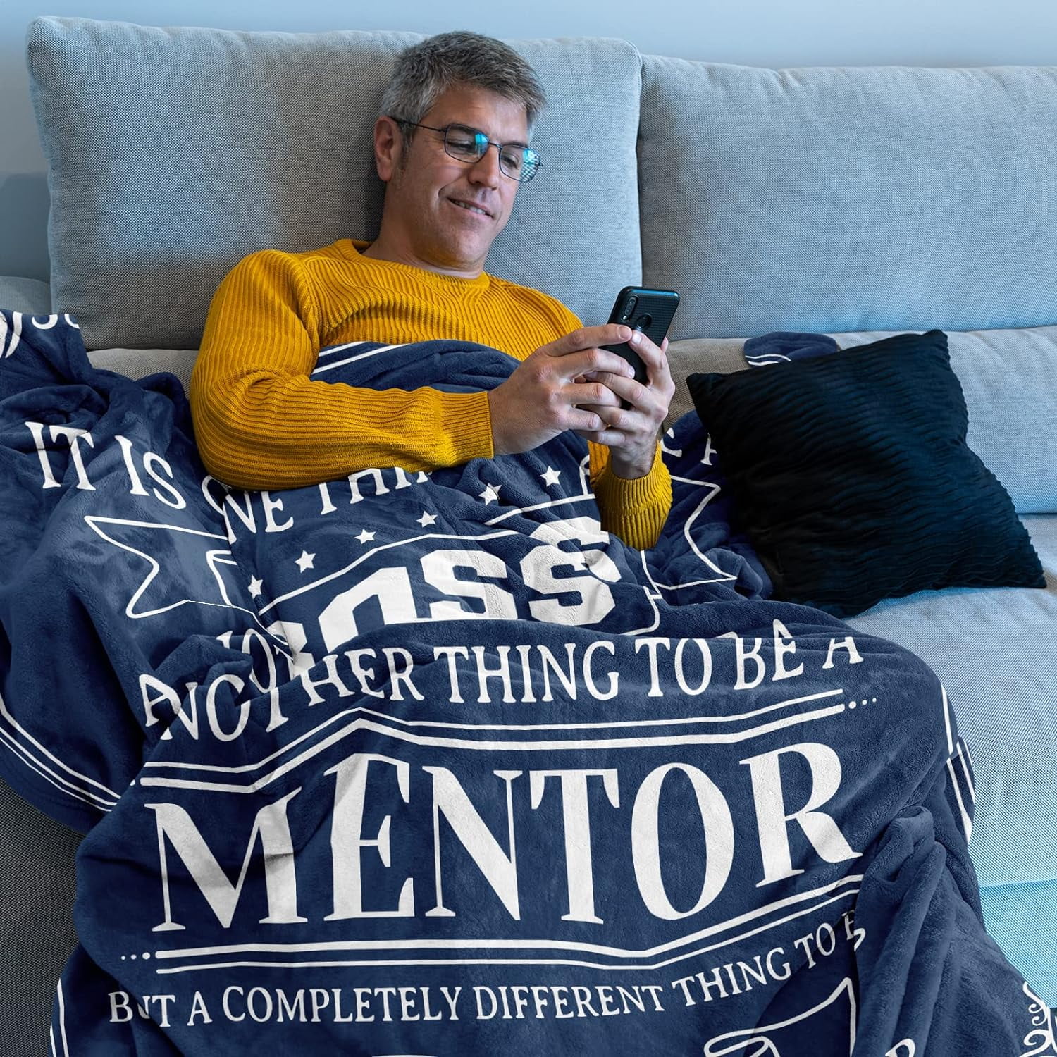 Punofell Christmas Boss Gifts for Men/Women - Boss Lady Gifts - Mentor Gifts - Boss Day Gifts - Gift for Female/Male boss - Boss Birthday Gifts Ideas - Boss/Leader Appreciation Gift Blanket