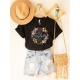 thumbnail image 4 of Floral Happy Mother’s Shirt Funny Mom Life Tee Mother’s Gift Cute Mama T-Shirt for Women Black White 100% Heavy Cotton Casual Comfort Wear S-XL, 4 of 8