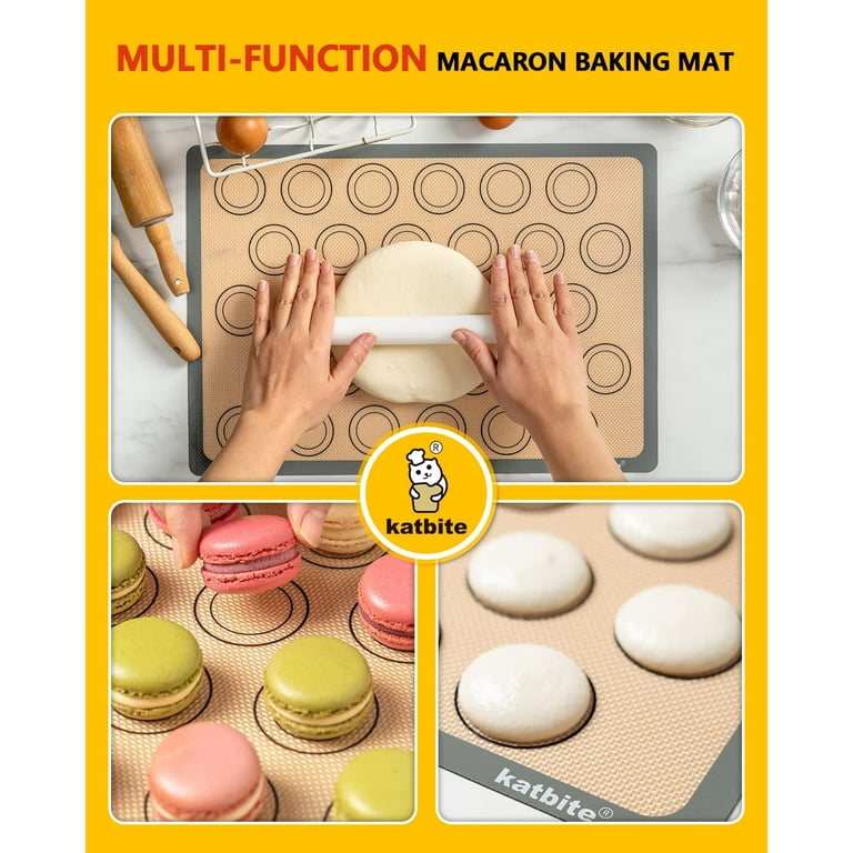 500ºF Heat Resistant Macaron Silicone Baking Mat Set