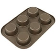 thumbnail image 2 of Non-Stick Muffin Pan Cupcake Cookie Molds Bakeware 6 Holes Pudding Tin Gold, 2 of 9
