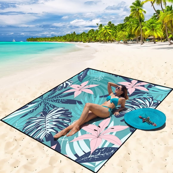 Manta de playa WIWIGO impermeable a prueba de arena de 180 x 200 cm para 2 a 8 adultos