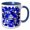 Blue/White, variant on 3drose, Geometric Shapes Pattern Blue Black on White Background, 11oz Mug