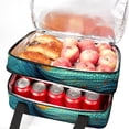 thumbnail image 5 of Chameleon Double Layered Insulated Refrigerated Lunch Bag with Two Compartments, Large Capacity, and Handheld Carry - 7.1x11.4x16.1 Inches, 5 of 6