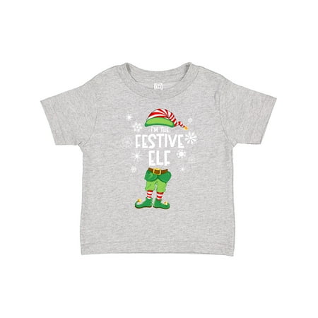 

Inktastic Fun Christmas I m the Festive Elf with Shoes and Hat Boys or Girls Toddler T-Shirt