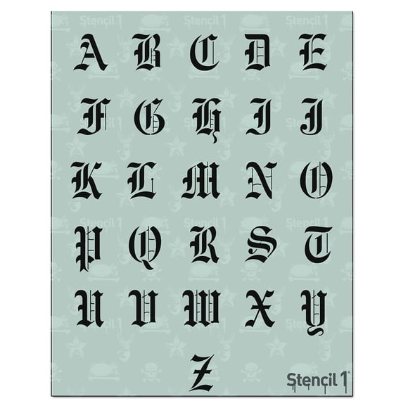 Plantillas De Letras Stencil1 De 1.0 In – Letras Y Números De Caligrafía Inglesa Antigua – Alfabeto Mylar En Mayúsculas Y Minúsculas Para Pintar A Mano, Dibujar Y Cortar – Perfecto Para Letras En Vini