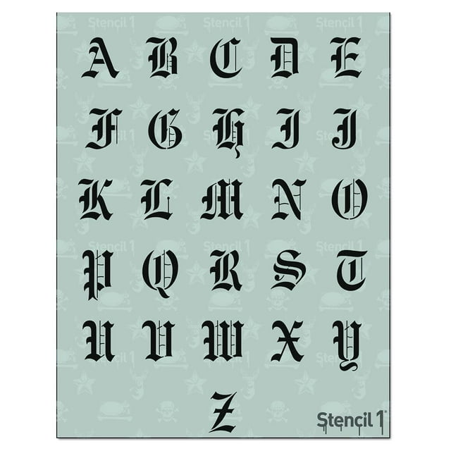 Plantillas De Letras Stencil1 De 1.0 In – Letras Y Números De Caligrafía Inglesa Antigua – Alfabeto Mylar En Mayúsculas Y Minúsculas Para Pintar A Mano, Dibujar Y Cortar – Perfecto Para Letras En Vini