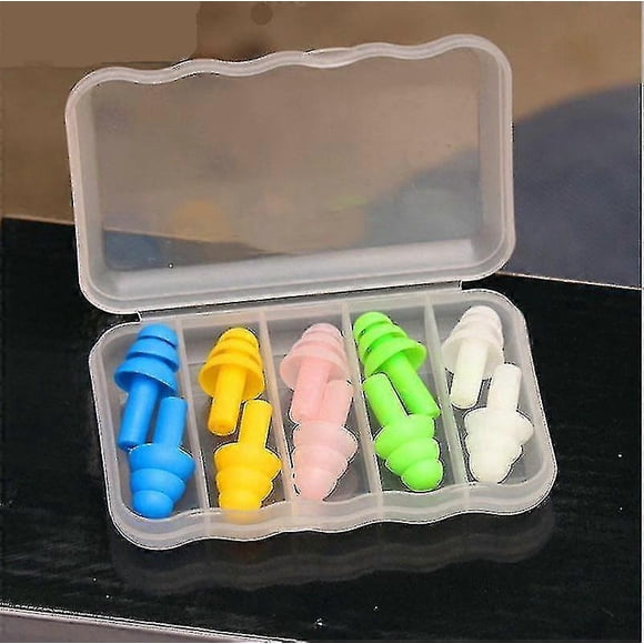 Tapones para los oídos con cancelación de ruido silenciosa, tapones para dormir, tapones para los oídos para dormir, tapones para los oídos, tapones impermeables para nadar (10 pares)