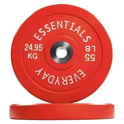 BalanceFrom Everyday Essentials 55lb Olympic Weight Plate, Set of 2, Red