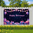 thumbnail image 2 of Decorative Design Retirement Party Banner Pink Balloon Celebration Banner Starry Night Confetti Design for Retirement Celebration Indoor Decoration Event, 2 of 9