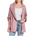 thumbnail image 2 of ameIAEA Women's Trench Coat Long Sleeve Open Front Cardigan Fall Casual Overcoat with Pockets, 2 of 7