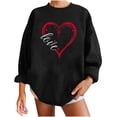 thumbnail image 2 of EQWLJWE Women Love Heart Sweatshirt Happy Valentine's Day Shirts Graphic Long Sleeve Crewneck Pullover Tops, 2 of 5