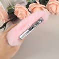 thumbnail image 4 of Compatible with Galaxy S23 Ultra Case Cute Plush Furry Case with Glitter Lanyard Strap Bling Diamond Camera Lens Protector Soft Winter Warm Plush Fluffy Fur Cover for Women and Girls, Pink, 4 of 10