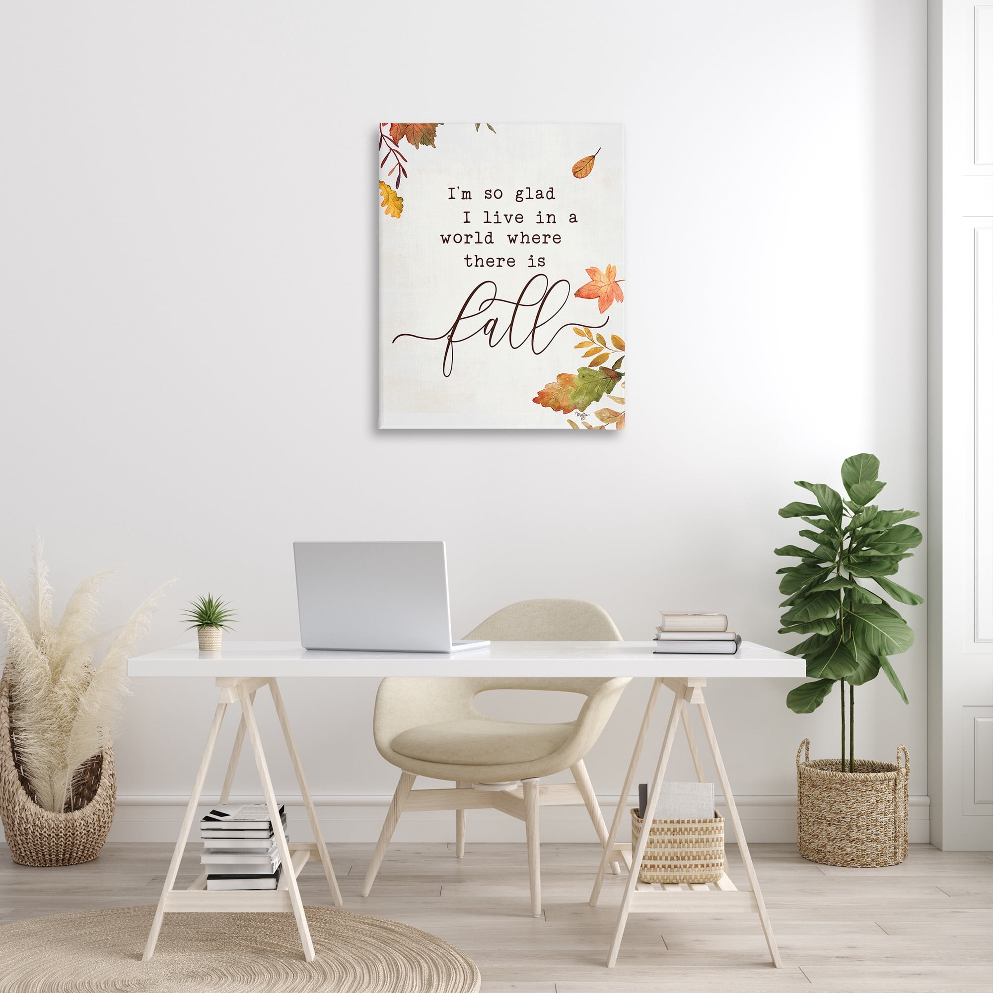 Stupell Industries A World With Fall Botanical & Floral Painting Gallery Wrapped Canvas Art Print Wall Art, 30 x 40