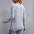 thumbnail image 4 of Women's V Neck Long Sleeve Tunic Tops Side Ruched Solid Loose Lightweight Basic T Shirts Dressy Casual Blouse Tops Fashion Outfits Gray, 4 of 4