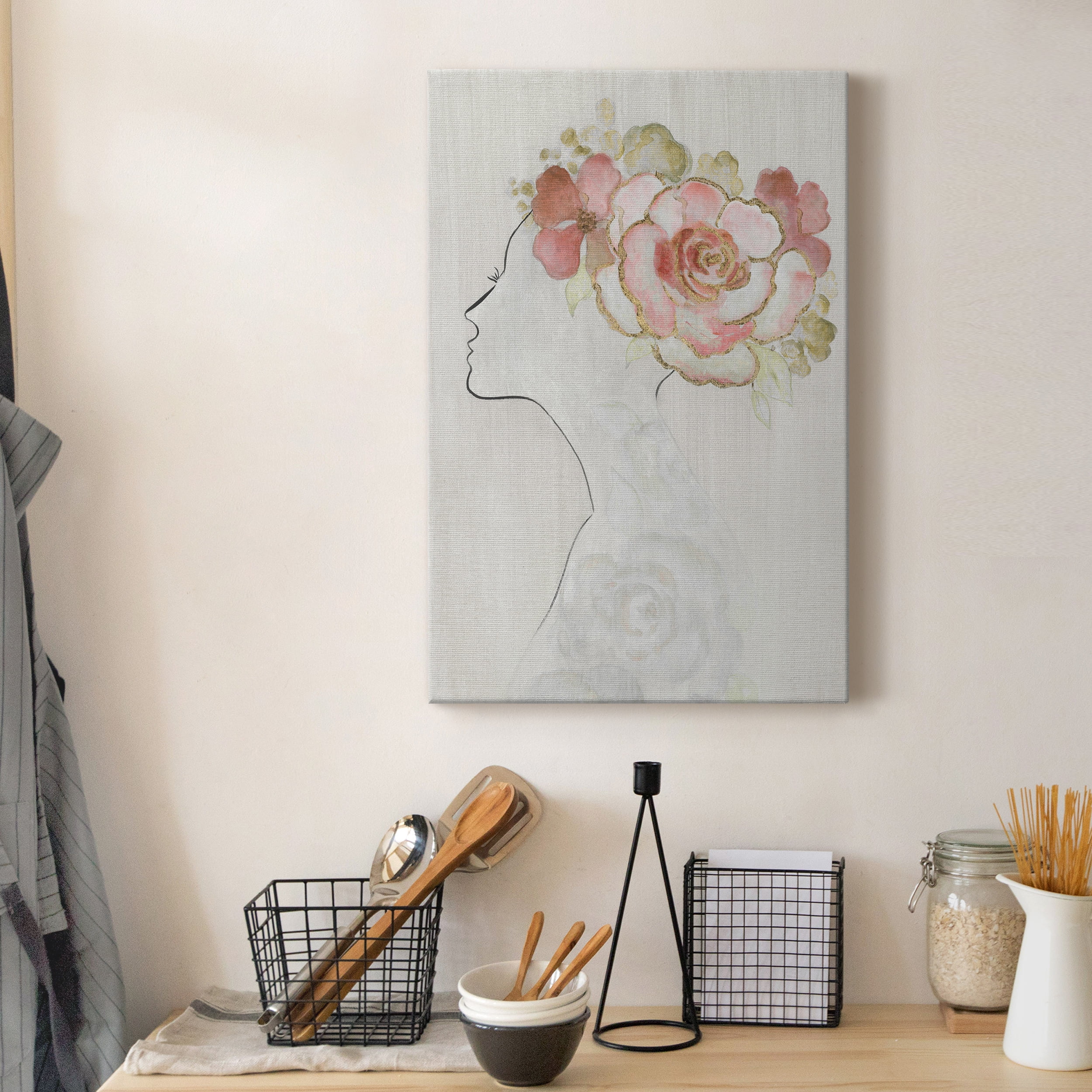 Fashion Floral Silhouette II Premium Gallery Wrapped Canvas - Ready to Hang - 18 x 27