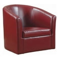 thumbnail image 1 of Coaster Chaise d'Appoint Contemporaine en Similicuir Pivotant en Rouge, 1 of 5