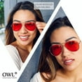 thumbnail image 4 of OWL Aviator Sunglasses Silver Metal Frame Yellow Lens for Men and Women, 4 of 4