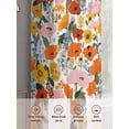 thumbnail image 6 of Spring Flowers Sheer Curtains 108 Inch Length 2 Panels Set Window Treatments, Watercolor Floral Daisy Poppy Plants Rustic Rod Pocket Semi Curtains for Living Room/Bedroom/Kitchen, 104"W x 108"L, 6 of 7