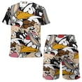 thumbnail image 2 of Looney Tunes Cartoons Boys Girls Short Sleeve Mesh T-Shirt And Shorts Outfit Set Summer Clothes Set for Kids, 2 of 8