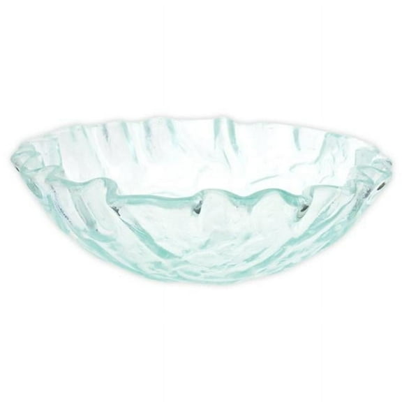 Eden Bath EB_GS11 Bathroom Clear Freeform Wave Tempered Glass Vessel Sink