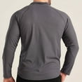 thumbnail image 6 of Stamzod Mens Shirts Summer Solid Color Crewneck Slim Fit Stretch Gym Shirts Activewear Casual Athletic Running Long Sleeve Shirts for Men Dark Gray XL, 6 of 7