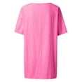 thumbnail image 4 of ELFINDEA Womens Plus Blouses & Tunics Fall Autumn Fashion Mid-Length Loose Solid Color Short Sleeve Shirt Casual Womens Tops Pink 7X, 4 of 6