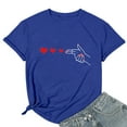 thumbnail image 4 of LUOGENLI T-shirts pour Femme pour Femmes T-Shirt pour Couple Imprimé Col Rond Manches Courtes T-Shirt T-shirts pour Femmes T-Shirt Graphique Saint-Valentin T-shirts pour Femmes T-shirts Graphiques TTG Grande Taille Pâques Bleu TTG, 4 of 5
