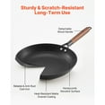 thumbnail image 3 of KFFKFF Cast Iron Skillet Set, 3-Piece Frying Pan Collection (8, 10, 12 in), Nonstick Pans with Removable Wooden Handle, Pre-Seasoned Cookware for Gas, Electric, and Induction Stoves, Black, 3 of 9