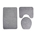 thumbnail image 1 of Alfombra de 3 Piezas BLESIY de Espuma Cubierta de Asiento de Inodoro Flor Gris, 1 of 7