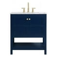 thumbnail image 3 of Elegant Decor Thalen 30" Steel and Solid Wood Single Bathroom Vanity in Blue, 3 of 8