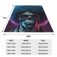 thumbnail image 3 of Honeii Punk Style Blue Haired Skull Print Fleece Blanket - Throw Blanket for Bed, Sofa, Couch, Camping, and Travel , Microplush Ultra Soft Warm Blanket-80"x60", 3 of 7