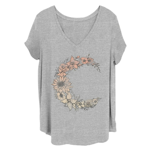 Women's CHIN UP Colorful Flower Moon  Graphic T-Shirt